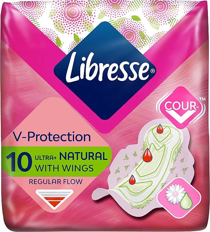 Podpaski, 10 szt. - Libresse 10 Ultra Thin Aloe Vera&Camomile Normal Soft — Zdjęcie N2