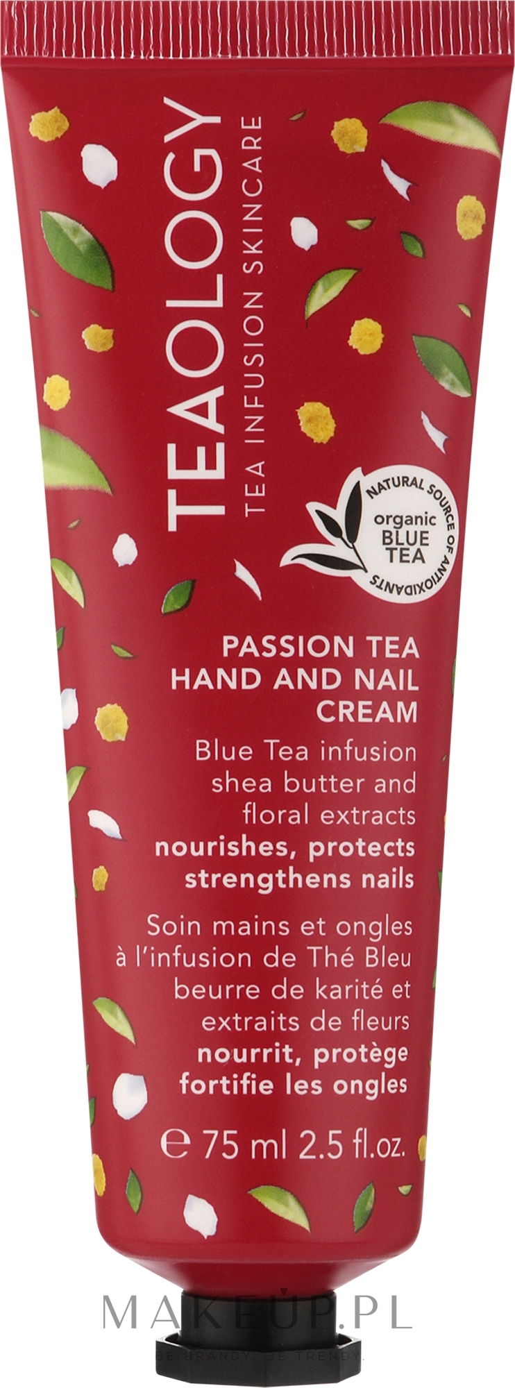 Krem do rąk i paznokci z organicznym naparem z niebieskiej herbaty, masłem shea i ekstraktem z kwiatów - Teaology Passion Tea Hand And Nail Cream — Zdjęcie 75 ml