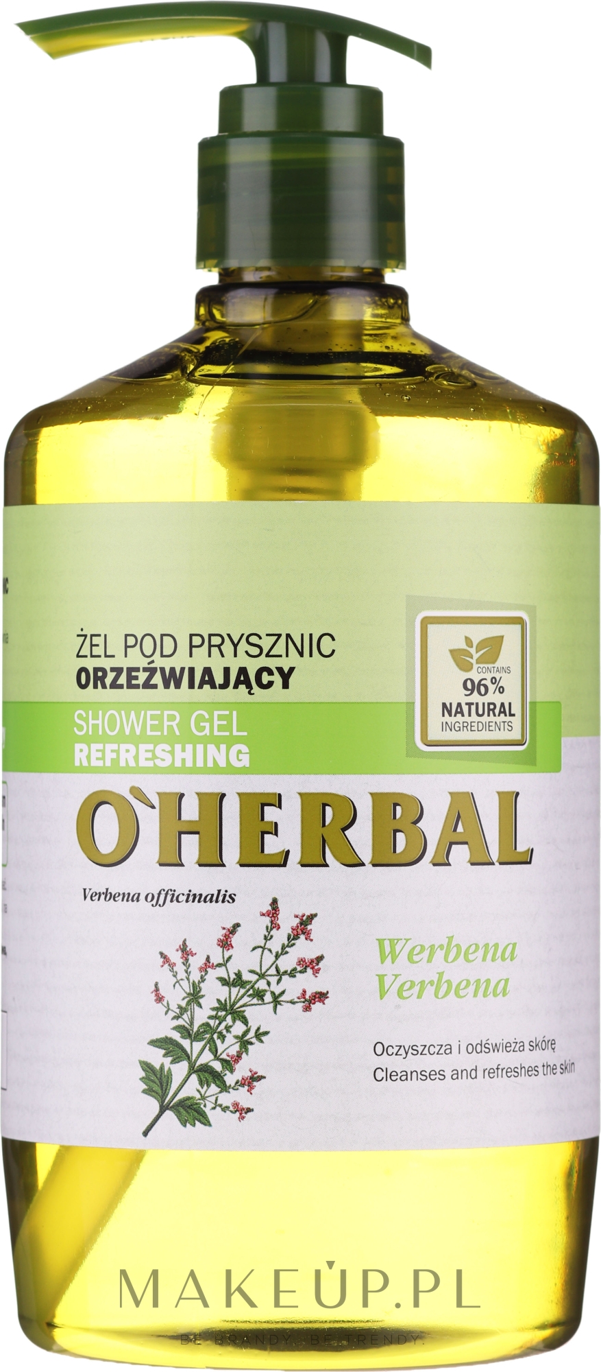 Orzeźwiający żel pod prysznic z ekstraktem z werbeny - O'Herbal Refreshing Shower Gel — фото 750 ml