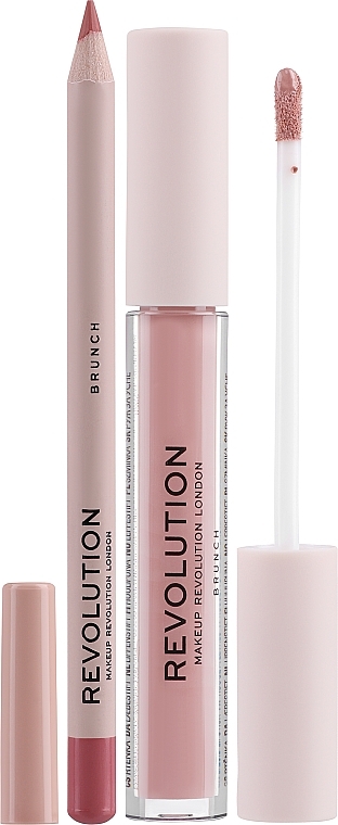 Zestaw do makijażu ust - Makeup Revolution Lip Contour Kit Brunch (lip/gloss 3 ml + lip/pencil 0.8 g) — Zdjęcie N3