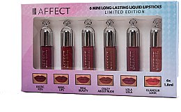 Kup Zestaw szminek do ust - Affect Cosmetics 6 Mini Long Lasting Liquid Lipsticks