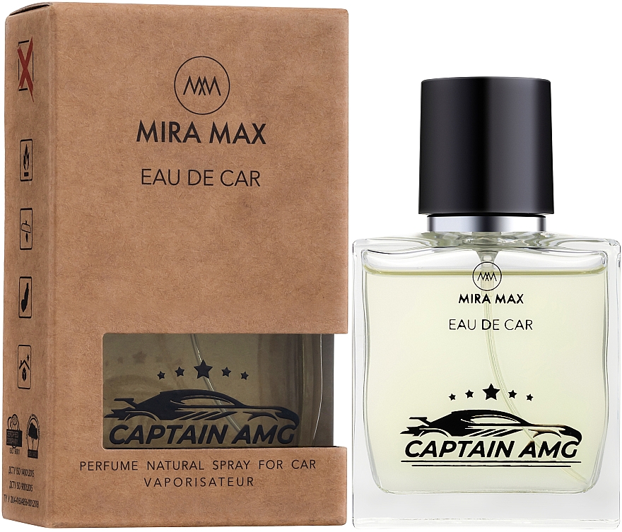 Odświeżacz powietrza do samochodu - Mira Max Eau De Car Captain AMG Perfume Natural Spray For Car Vaporisateur — Zdjęcie N1