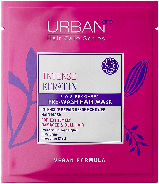 Intensywnie regenerująca maska z keratyną do stosowania przed myciem włosów - Urban Care Intense Keratin S.O.S Recovery Pre-Wash Hair Mask — Zdjęcie N4