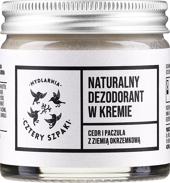 Naturalny dezodorant w kremie Cedr i paczula - Cztery Szpaki — Zdjęcie N1