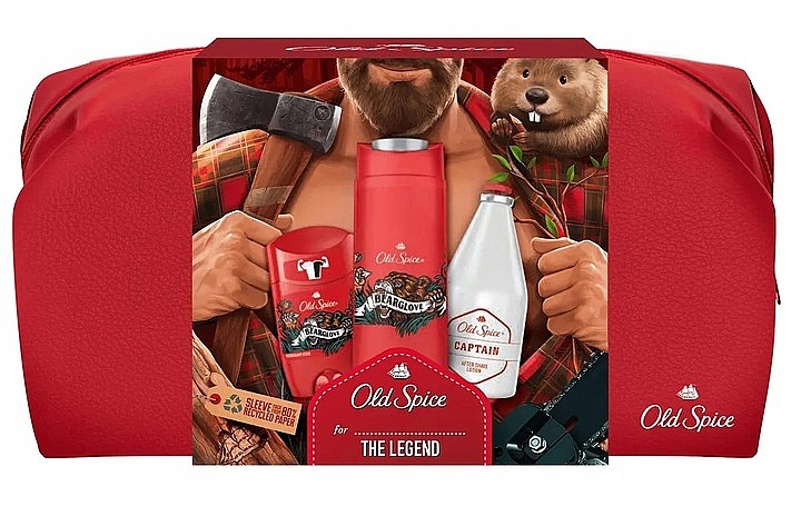 Zestaw - Old Spice Bearglove (deo/50g + sh/gel/250ml + ash/lot/100ml + bag) — Zdjęcie N1