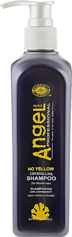 Szampon neutralizujący żółty pigment - Angel Professional Paris No Yellow Crystalline Shampoo — Zdjęcie N1