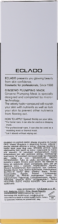 Ujędrniająca maska do twarzy dla mężczyzn - Eclado Laboratory Ginseno Plumping Mask — Zdjęcie N3