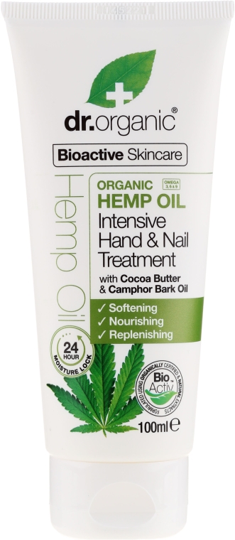 Intensywny krem do rąk i paznokci Olej z konopi - Dr Organic Bioactive Skincare Hemp Oil Intensive Hand & Nail Treatment — Zdjęcie N1