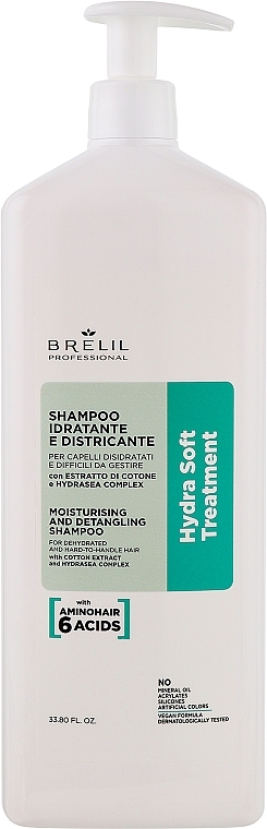 Nawilżający szampon do włosów - Brelil Hydra Soft Treatment Moisturising And Detangling Shampoo — Zdjęcie N2