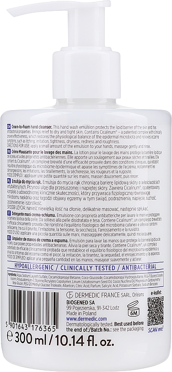 Emulsja do mycia rąk - Dermedic Cicatopy Eczema Prone Skin Cream-to-Foam Hand Cleancer — Zdjęcie N2