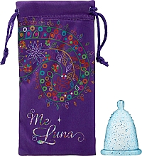 Kubeczek menstruacyjny, rozmiar S, brokatowy niebieski - MeLuna Classic Menstrual Cup  — Zdjęcie N2