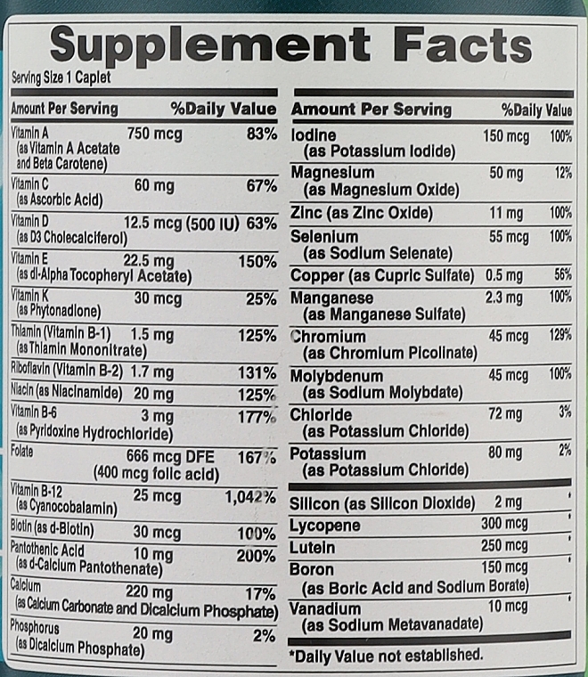 Multiwitaminy i minerały 50+ - Puritan's Pride ABC PLUS Senior Multivitamin — Zdjęcie N5