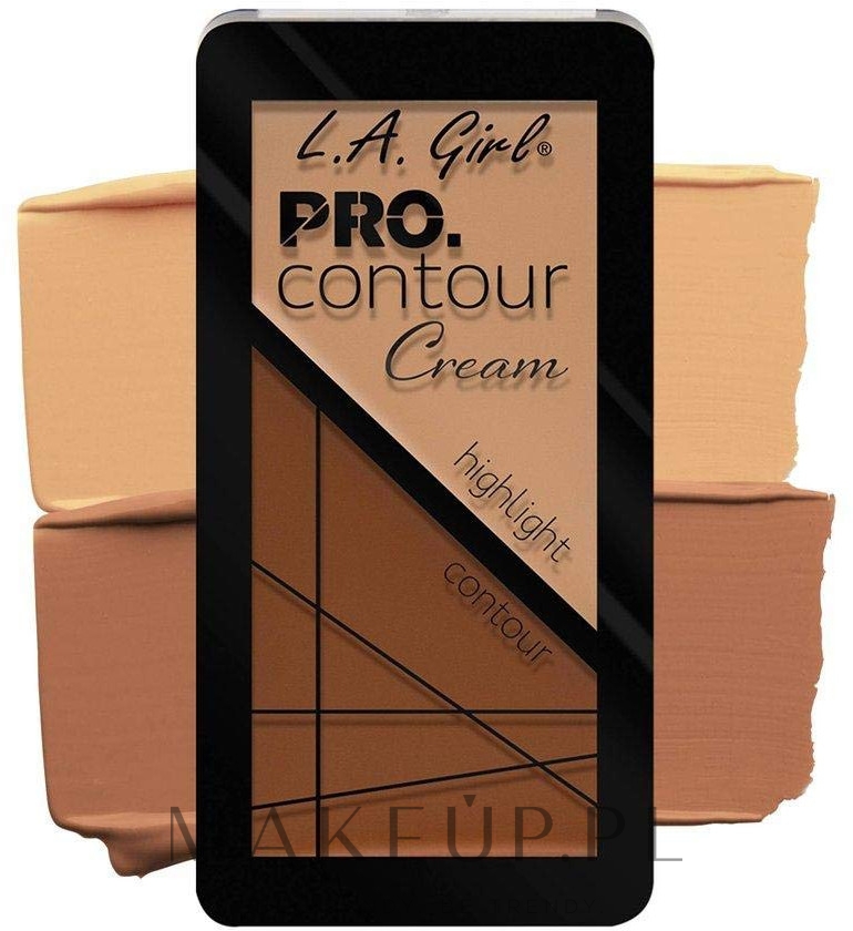 Rozświetlacz do twarzy - L.A. Girl Pro. Contour Cream Highlight And Contour Duo — Zdjęcie GCC633 - Fair