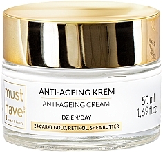 Kup Przeciwstarzeniowy krem do twarzy na dzień z 24-karatowym złotem, retinolem i masłem shea - MustHave Gold Essence Anti-age Day Cream