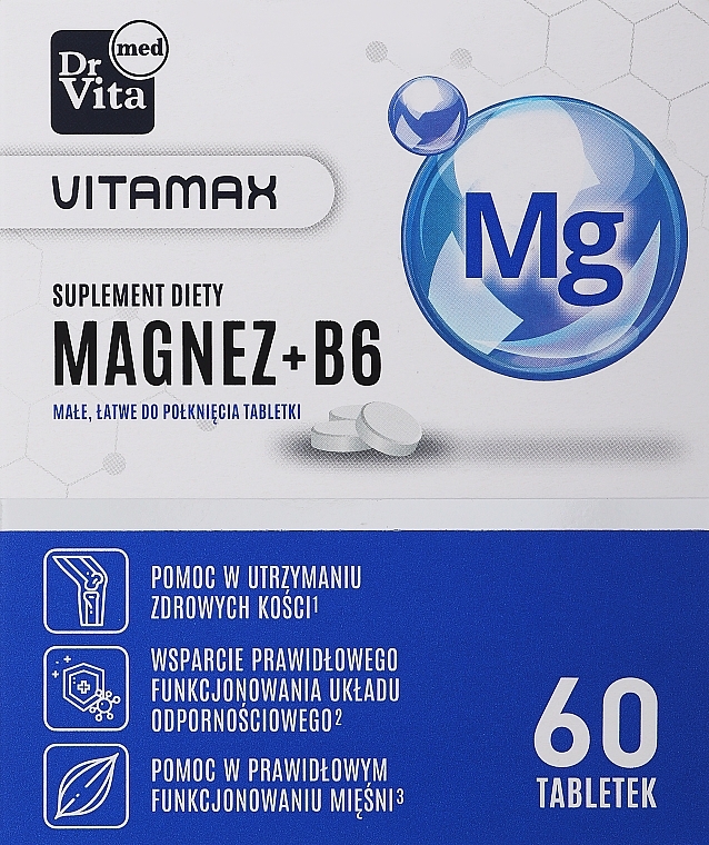 Suplement diety Magnez + witamina B6 - Dr Vita Med Magnesium + Vitamin B6 — Zdjęcie N1