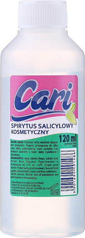 Kosmetyczny spirytus salicylowy - Cari Cosmetic Salicylic Alcohol  — Zdjęcie N1