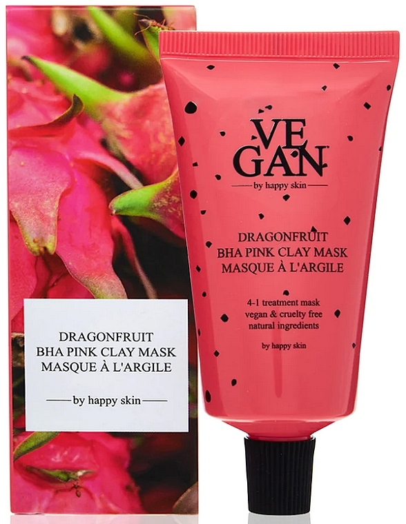 Zestaw - Vegan By Happy Dragonfruit BHA Pink Clay Mask (f/mask/3x50ml) — Zdjęcie N1