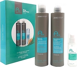 Zestaw do wygładzania kręconych włosów - Eva Professional E-line Stop The Frizz (shamp/300ml + cream/300ml + serum/50ml) — Zdjęcie N1