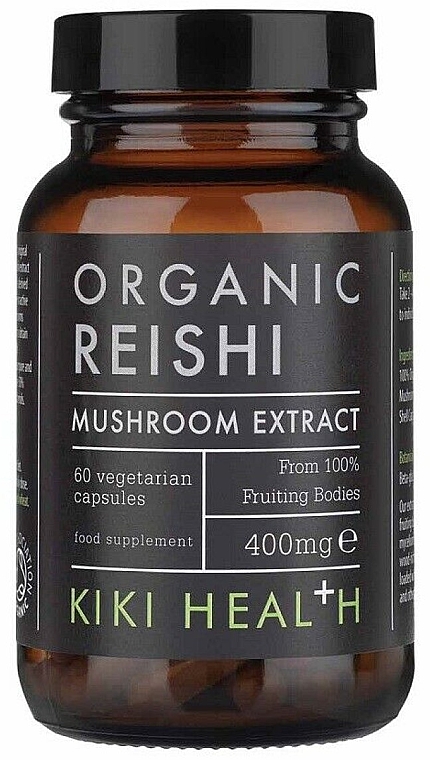 Organiczny ekstrakt z grzybów Reishi, kapsułki - Kiki Health Organic Reishi Mushroom Extract 400mg — Zdjęcie N1
