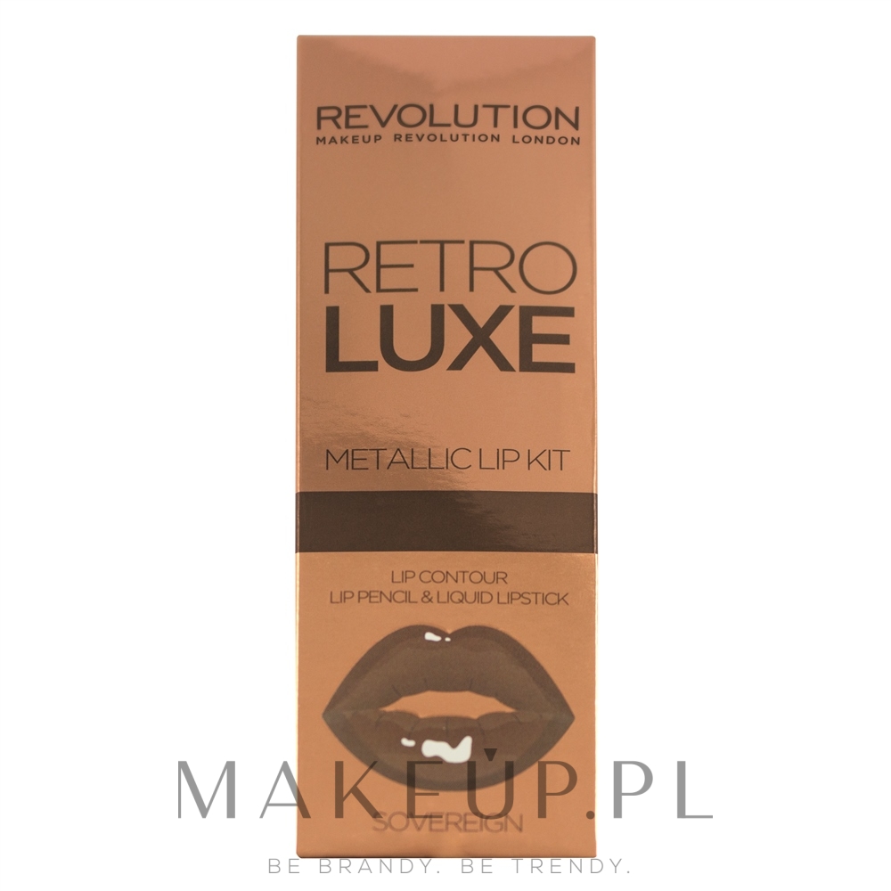 PREZENT! Zestaw do makijażu ust - Makeup Revolution Retro Luxe Kits Metallic (lipstick/5.5ml + l/pencil/1g) — Zdjęcie Sovereign