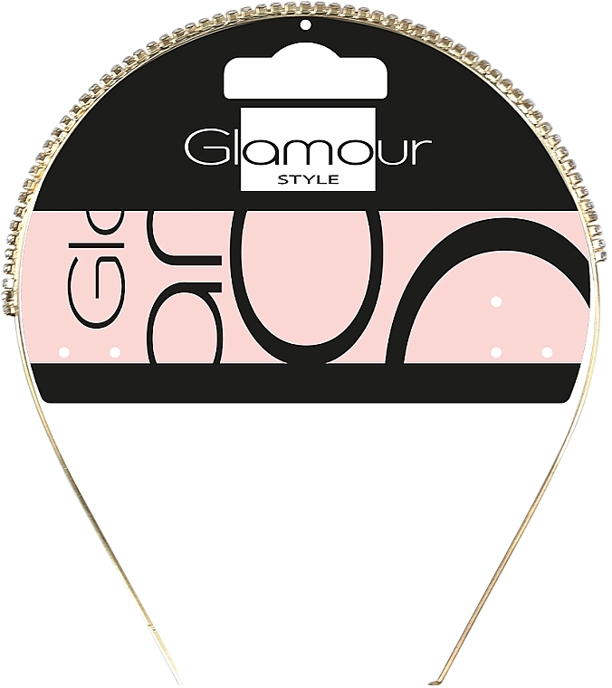 Metalowa opaska do włosów z drobnymi kryształkami, 417189 - Glamour — Zdjęcie N1