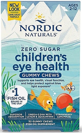 Suplement diety dla zdrowia oczu dla dzieci od 2 do 12 lat, lemoniada truskawkowa - Nordic Naturals Children's Eye Health Gummies — Zdjęcie N2