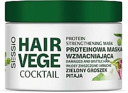 Proteinowa maska wzmacniająca do włosów zniszczonych i delikatnych z zielonym groszkiem - Sessio Hair Vege Cocktail Protein Strengthening Mask — Zdjęcie N1