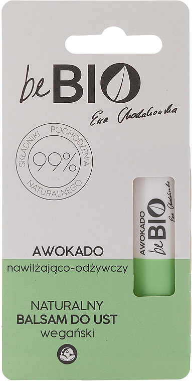 Nawilżająco-odżywczy balsam do ust Awokado - BeBio Natural Lip Balm With Avocado — Zdjęcie N1