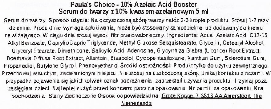 Serum z kwasem azelainowym 10% - Paula's Choice 10% Azelaic Acid Booster Travel Size — Zdjęcie N3