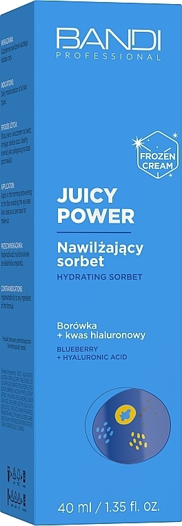 Nawilżający sorbet do twarzy - Bandi Professional Juicy Power Hydrating Sorbet Blueberry + Hyaluronic Acid — Zdjęcie N2