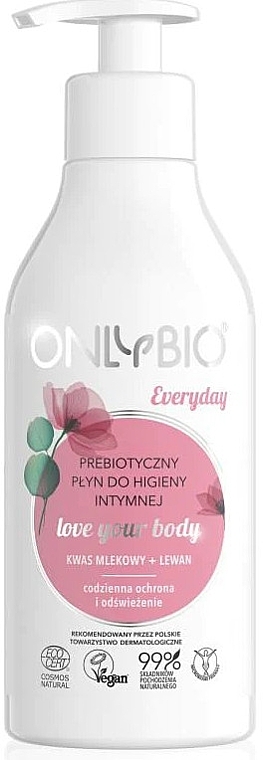 Prebiotyczny płyn do higieny intymnej Kwas mlekowy + lewan - Only Bio Everyday Prebiotic Intimate Hygiene Fluid — Zdjęcie N1