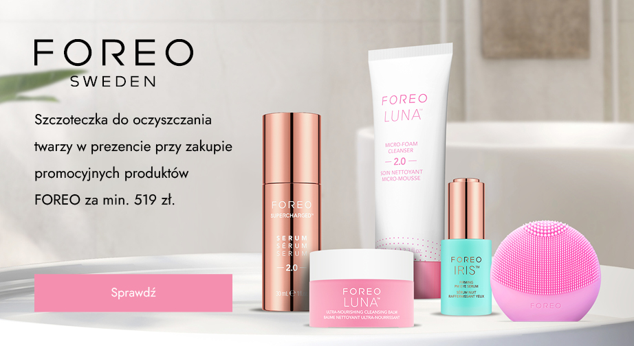 Szczoteczka do oczyszczania twarzy w prezencie przy zakupie promocyjnych produktów  FOREO za min. 519 zł.