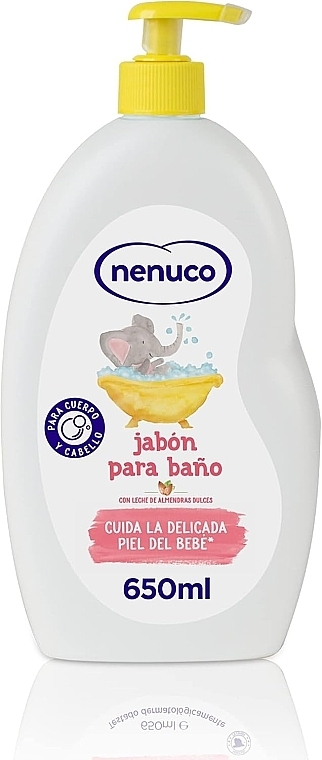 Mydło w płynie do kąpieli dla dzieci Mleczko migdałowe - Nenuco Moisturizing Bath Soap With Almond Milk — Zdjęcie N2