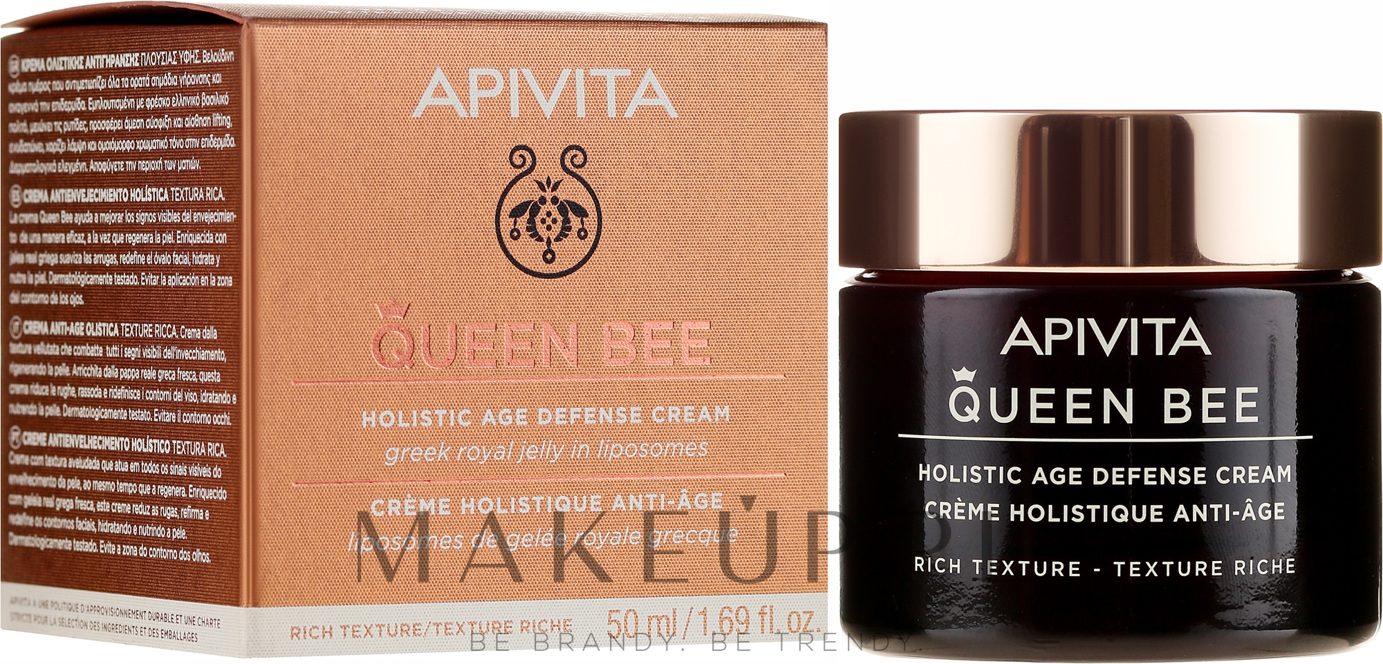 Przeciwstarzeniowy krem do twarzy o bogatej konsystencji - Apivita Queen Bee Holistic Age Defence Cream Rich Texture — Zdjęcie 50 ml