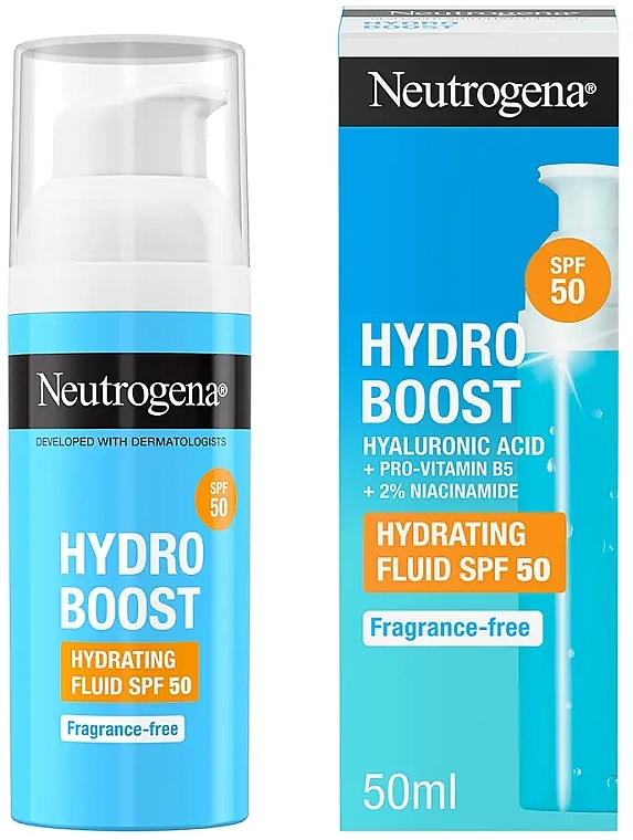 Nawilżający fluid do twarzy - Neutrogena Hydro Boost Hydrating Fluid SPF50 — Zdjęcie N2