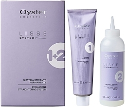 Zestaw do trwałego prostowania - Oyster Cosmetics Lisse System (cr/100ml + neutr/100ml + glv/1pcs) — Zdjęcie N1