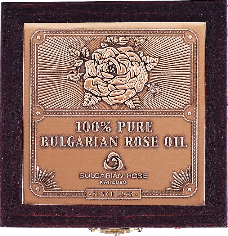 Naturalny olejek różany w drewnianym pudełku - Bulgarian Rose Oil — Zdjęcie N3