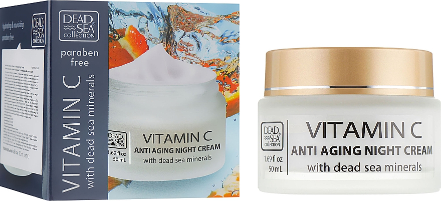 Przeciwzmarszczkowy krem ​​na noc z witaminą C i minerałami z Morza Martwego - Dead Sea Collection Vitamin C Night Cream