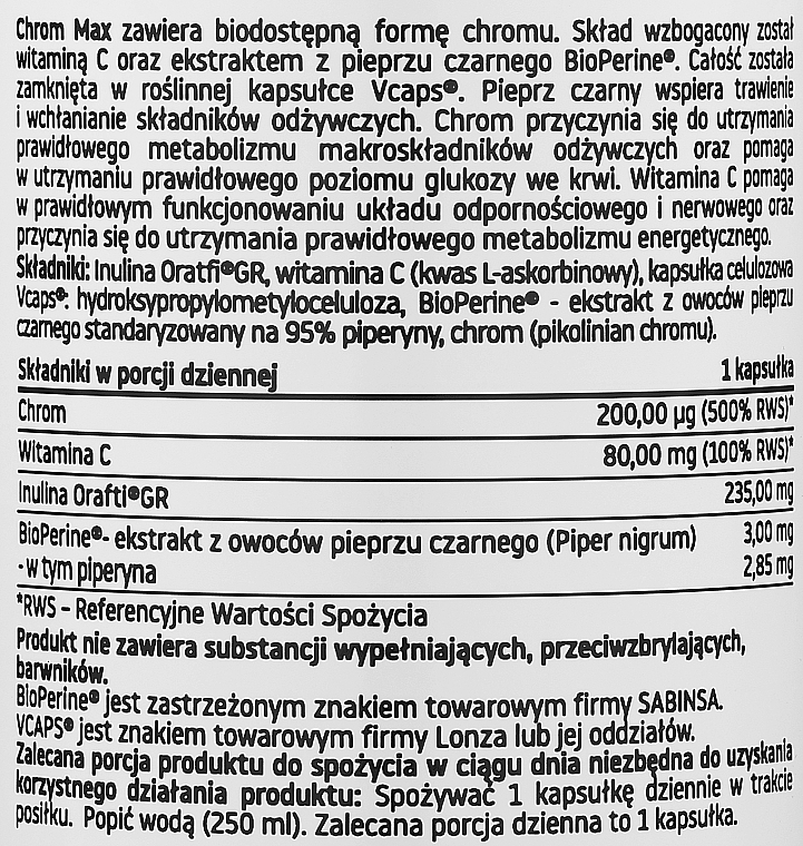 Suplement diety Chrom max - Pharmovit Clean Label Chrom Max — Zdjęcie N2