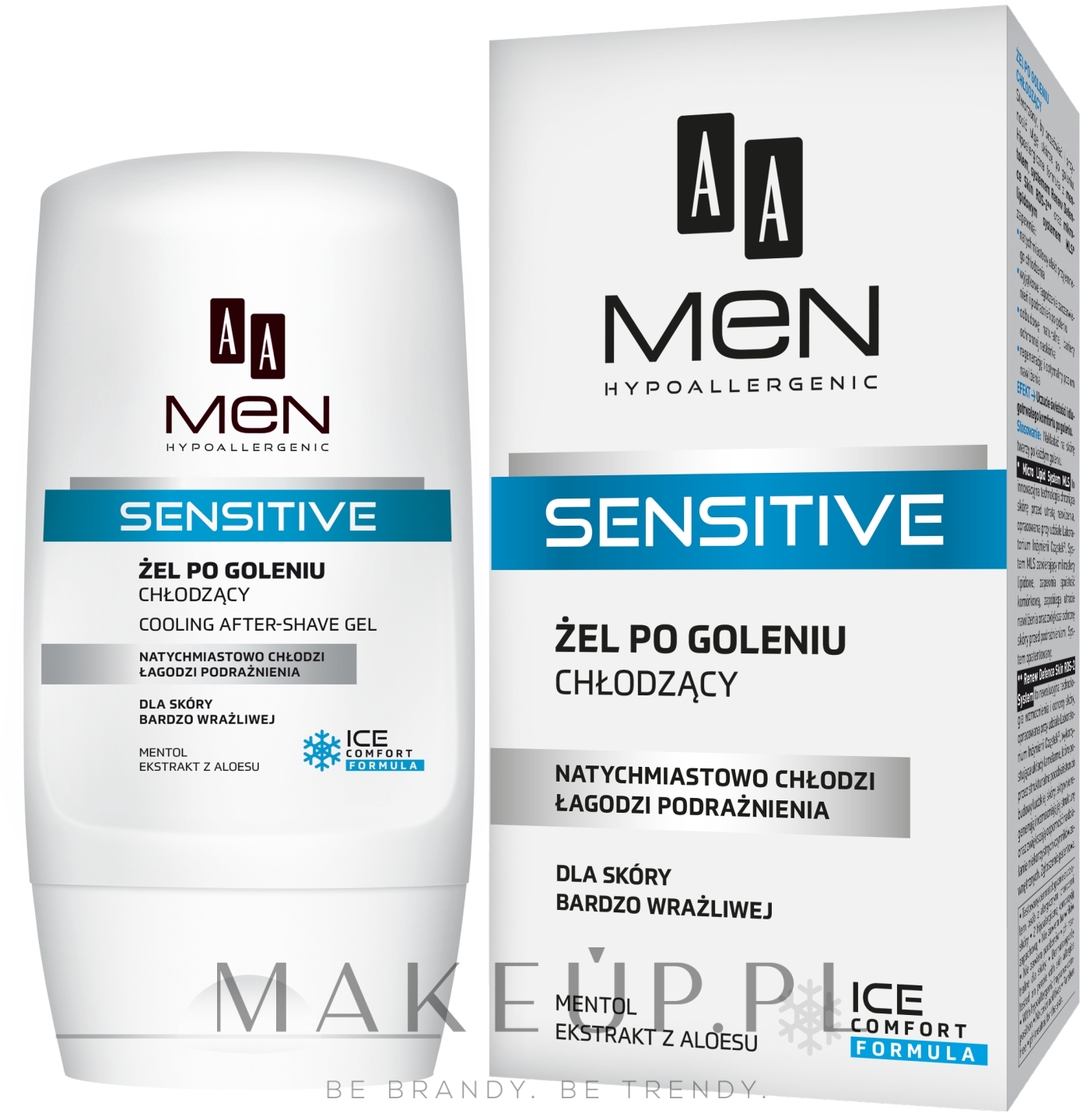 Chłodzący żel po goleniu do skóry bardzo wrażliwej - AA Men Sensitive — Zdjęcie 100 ml