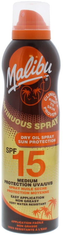 Przeciwsłoneczny suchy olejek do ciała SPF 15 - Malibu Continuous Dry Oil Spray — Zdjęcie N1