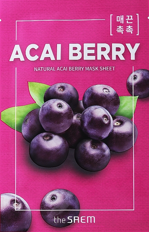Maska w płachcie do twarzy Jagody acai - The Saem Natural Acai Berry Mask Sheet — Zdjęcie N1