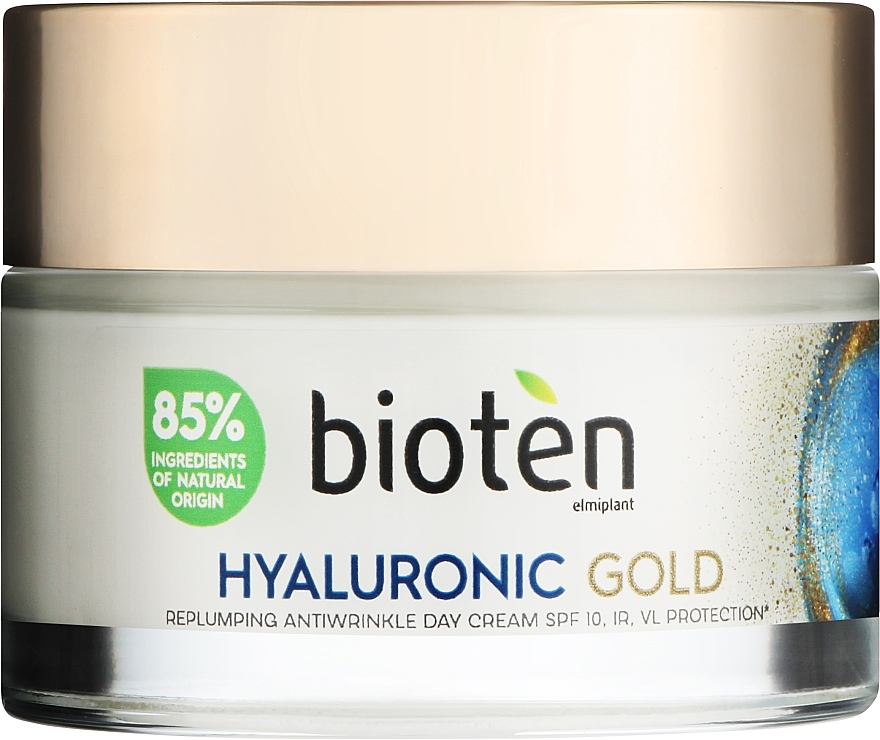 Przeciwzmarszczkowy krem na dzień SPF 10 - Bioten Hyaluronic Gold SPF 10 Replumping Antiwrinkle Day Cream — Zdjęcie N1