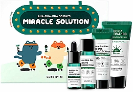 Kup Zestaw - Some By Mi AHA BHA PHA 30 Days Miracle Solution 4 Step Kit (sun/cr/25ml + ton/30ml + ser/10ml + f/cr/20g)