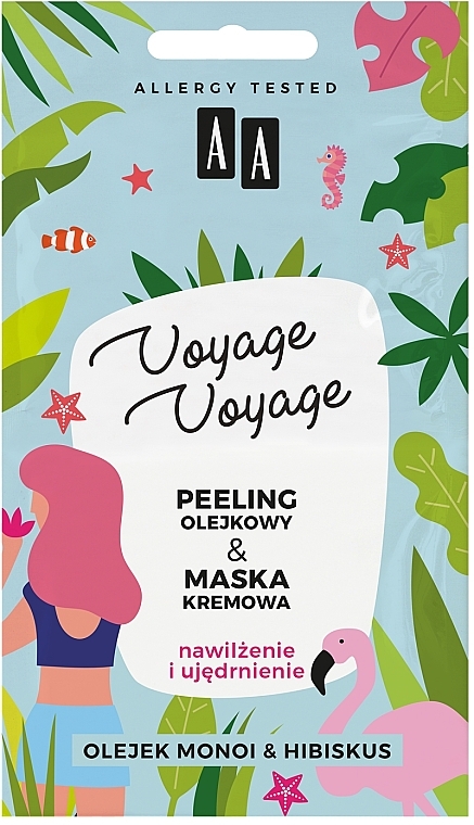 Peeling olejowy + maska kremowa 2 w 1 Olej monoi i hibiskus - AA Voyage Voyage — Zdjęcie N1