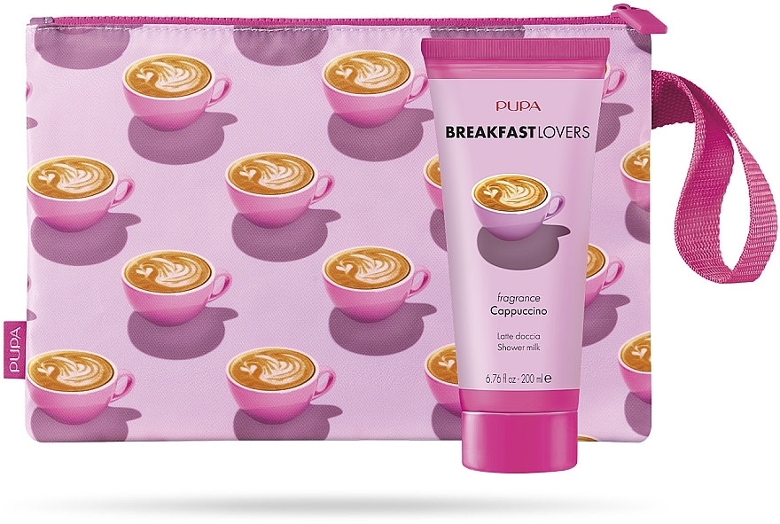 Zestaw - Pupa Breakfast Lovers Cappuccino (sh/milk/200 ml + pouch) — Zdjęcie N1