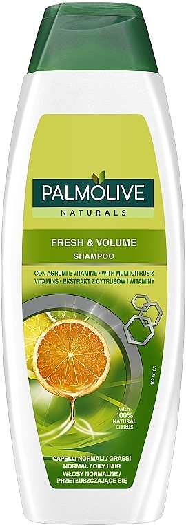 Odświeżający szampon nadający włosom objętość Ekstrakty cytrusowe i kompleks witamin - Palmolive Naturals Fresh & Volume Shampoo — Zdjęcie N1