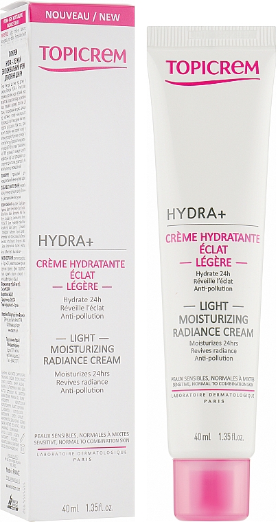 Lekki krem nawilżający dla promiennej skóry - Topicrem Hydra+ Light Moisturizing Radiance Cream — Zdjęcie N2