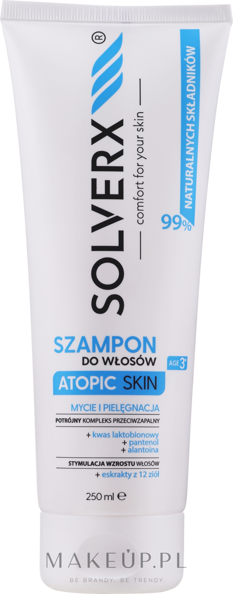Szampon do włosów słabych i atopowej skóry głowy - Solverx Atopic Skin Shampoo — Zdjęcie 250 ml