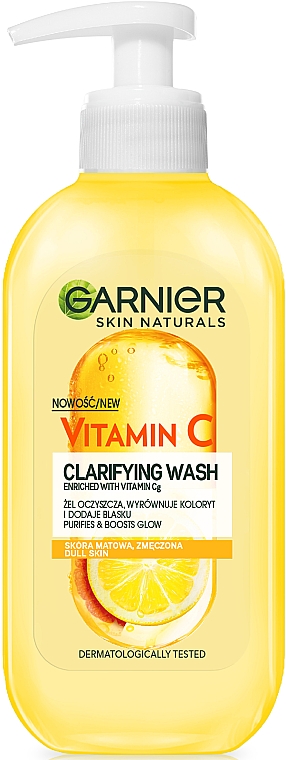 Żel do mycia twarzy z witaminą C - Garnier Naturals Vitamin C Cleansing Gel 